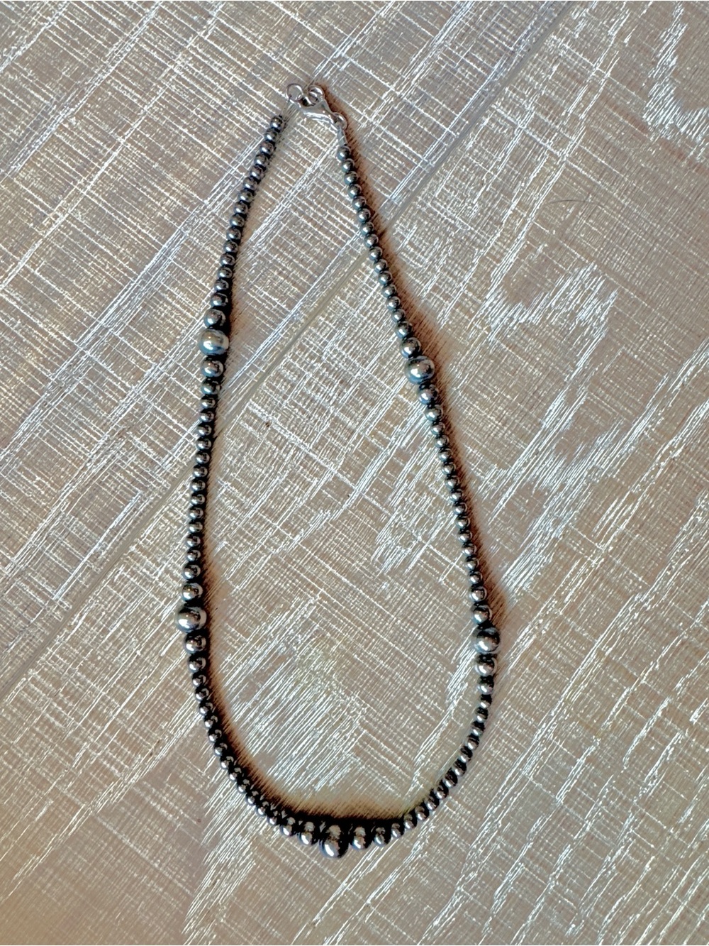 Sterling silver Navajo pearl necklace 17”